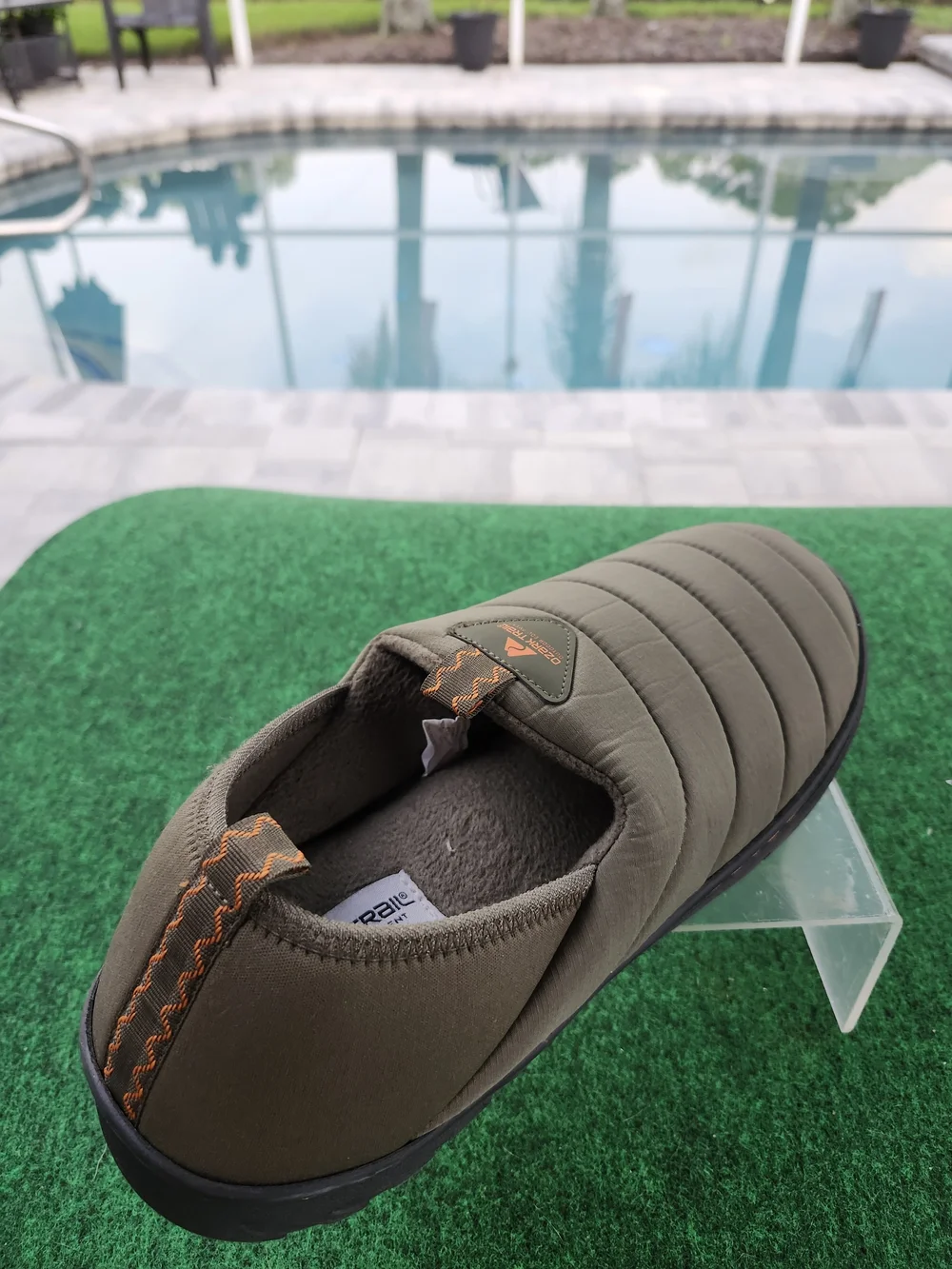Ozark Trail Olive Quilted Slip-On Loafers